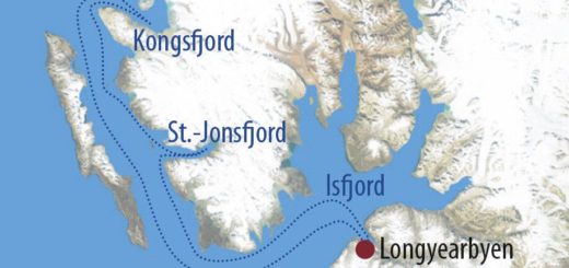 Karte Reise Spitzbergen Ski & Sail – Alpine Gipfel in Westspitzbergen 2020