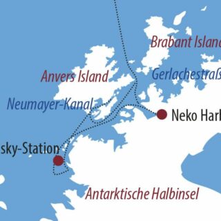 Karte Reise Antarktis Basecamp Antarktis 2022