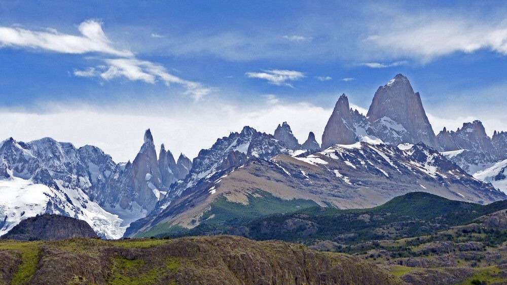 Bergmassiv mit Cerro Torre und Fitz Roy