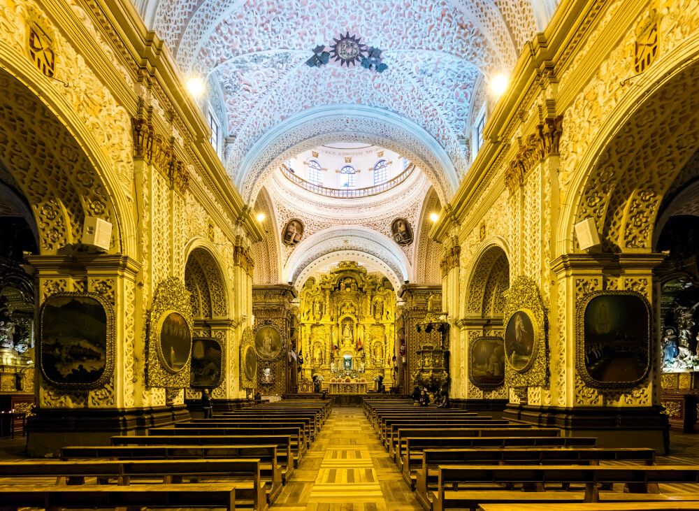 Prachtvolle Kirche La Merced in Quito