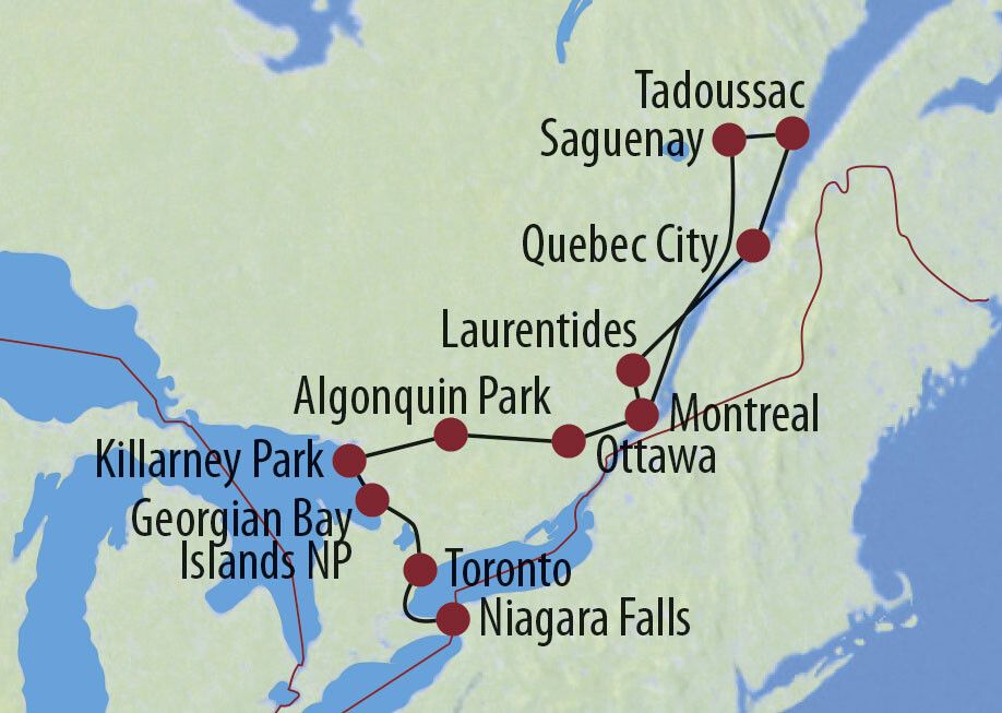 Kanada | Ontario • Quebec Klassiker und Geheimtipps Ostkanadas Niagarafälle, Ontario Karte