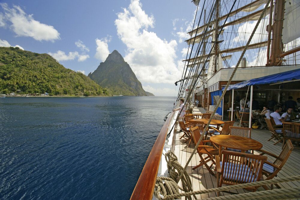 Sea Cloud II vor St. Lucia