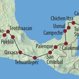 Karte Reise Mexiko Die Welt der Maya und Azteken aktiv und intensiv 2022
