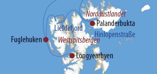 Karte Reise Spitzbergen Fotoreise ins Eisbärland 2022