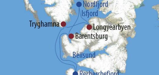 Karte Reise Spitzbergen Herbstzauber unter Nordlichtern 2022