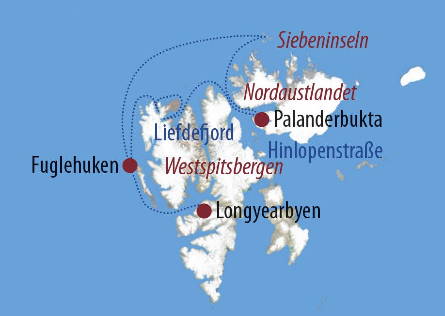 Spitzbergen Im Eisbärland Eisbär im Profil Karte